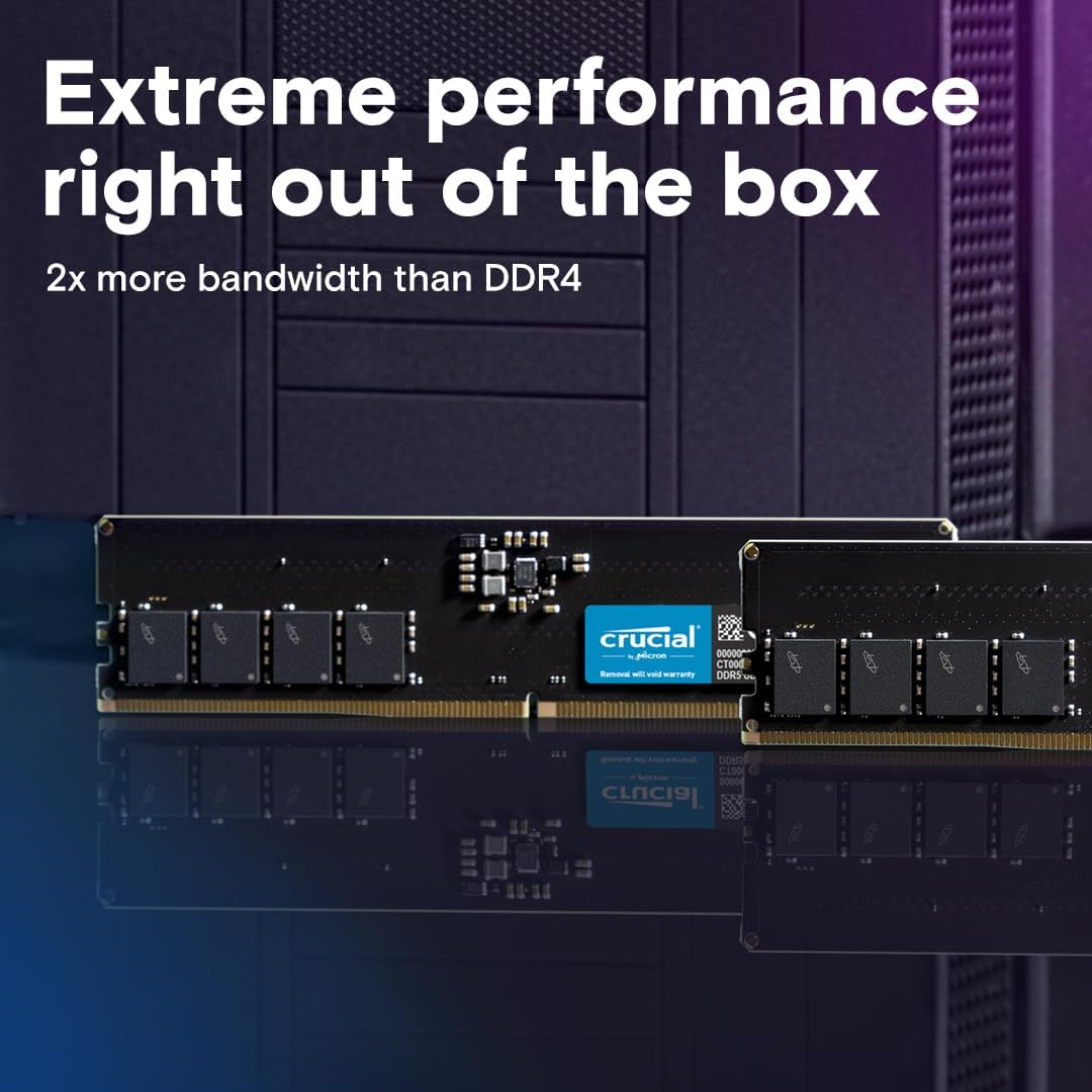 Crucial RAM 32GB DDR5 5600MHz Desktop Memory CT32G56C46U5