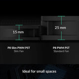 ARCTIC P8 Slim PWM PST Case Fan 80mm case fan with PWM control Slim Profile PWM Splitter ACFAN00295A