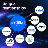 Crucial CP2K16G60C48U5 Pro 32GB DDR5 RAM Kit (2x16GB), 6000MHz Desktop Memory UDIMM 288-pin