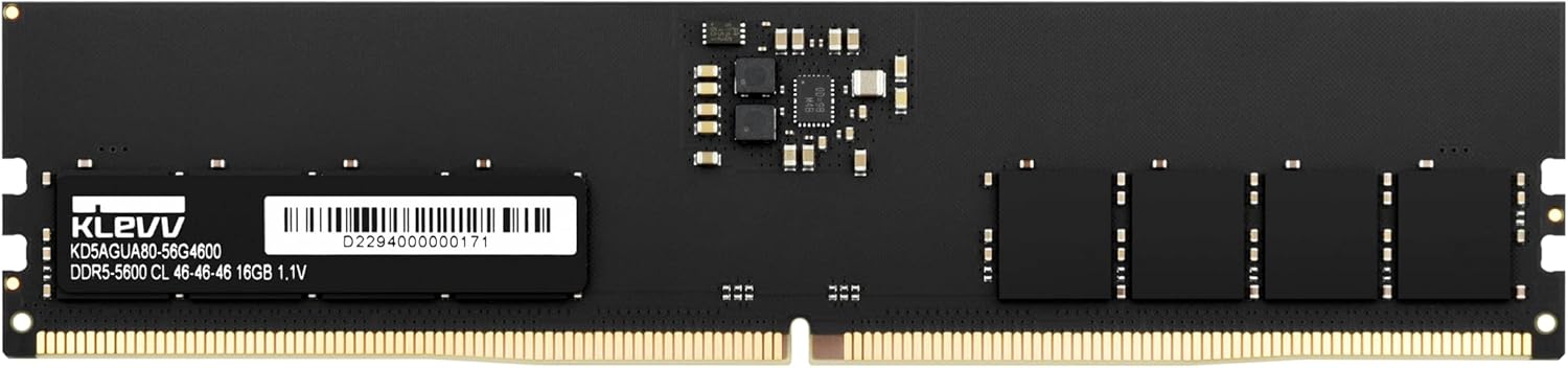 KLEVV KD5AGUA80-56G460A DDR5 16GB (1x16GB) 5600MHz CL46 UDIMM SK Hynix A-Die Desktop Ram Memory 1.1V