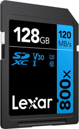 Lexar LSD0800128G-BNNNU High-Performance 800x 128GB  SDXC UHS-I Cards, Up to 120MB/s Read, for Point-and-Shoot Cameras