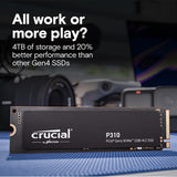 Crucial CT500P310SSD8 P310 M.2 2280 500GB PCI Express4.0x4 NVMe 3D NAND Internal Solid State Drive Speed Up to 6600MBps