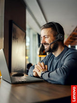 Lenovo 4XD1M80020 Wireless VoIP Headset Teams Certified, Noise-Canceling Mic, Bluetooth 5.3 Multipoint, USB-A Receiver
