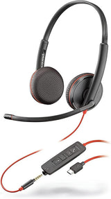 Poly 8M3X7AA#ABA Blackwire 3225 Stereo Headset +USB-C/A Adapter TAA