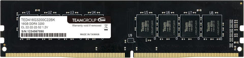 TEAMGROUP TED416G3200C2201 Elite DDR4 16GB (1 x 16GB) 3200MHz CL22 Non-ECC 1.2V UDIMM 288 Pin PC Computer Desktop Memory