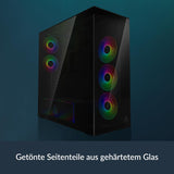 Arctic ACPCC00015A Xtender PC Case-Mid Tower-Tempered Glass Panel-Included A-RGB Fans - Black