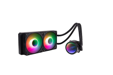 Gelid Solutions CC-AIO-240-A Liquid 240 CPU AIO Water Cooler w 2x 120mm RGB Fan 750-1800 RPM AM5 & LGA 1700 Compatible
