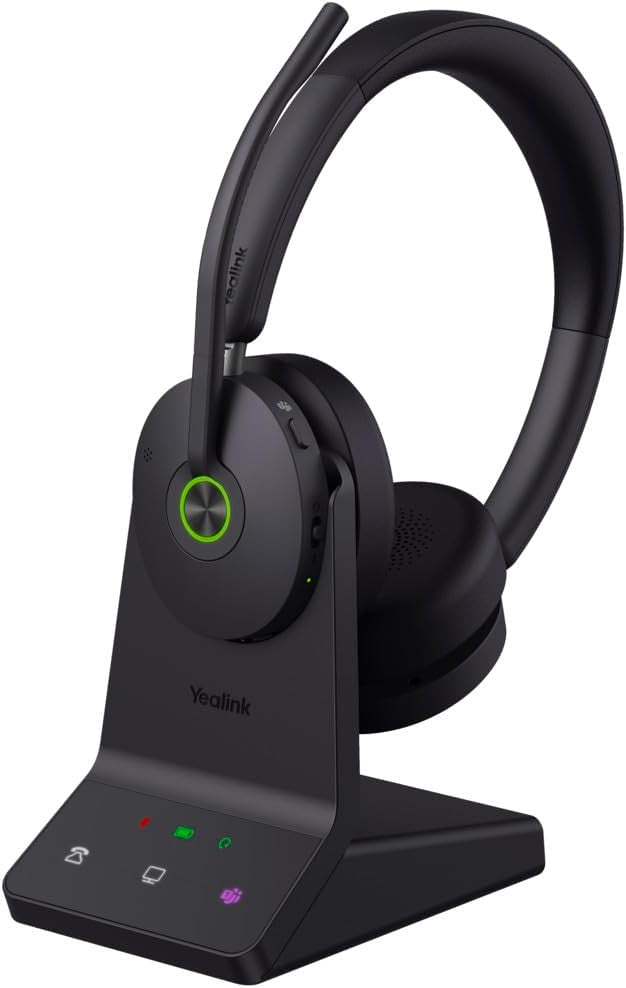 Yealink 1208713 WH68 UC DECT&Bluetooth Wireless Headset Active Noise Cancellation Dual Ear Zoom, UC Headphones