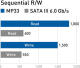 TEAMGROUP MP33 512GB SLC Cache 3D NAND TLC NVMe 1.3 PCIe Gen3x4 M.2 2280 Internal Solid State Drive SSD TM8FP6512G0C101