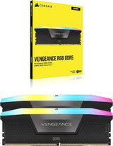 Corsair CMH32GX5M2B6400C36 VENGEANCE RGB DDR5 RAM 32GB (2x16GB) 6400MHz CL36-48-48-104 1.35V Intel XMP 3.0 Memory - Black
