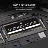 Corsair CMSX32GX5M1A4800C40 Vengeance SODIMM DDR5 RAM 32GB (1x32GB) 4800MHz CL40Intel AMD Laptop Notebook Memory - Black