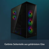 Arctic ACPCC00016A Xtender VG PC Case-Mid Tower-Tempered Glass Panel-Included A-RGB Fans-Vertical GPU Mounting kit - Black