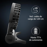 Arctic AEBRZ00027A Summair Rechargeable Handheld Fan w/ Stand, infinite speed, 4-77h , USB-C (incl. USB-A Cable) - Black