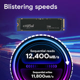 Crucial T700 2TB PCIe 5.0 x4 M.2 SSD, up to 12,400 MB/s Internal Solid State Drive CT2000T700SSD3