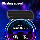 Crucial CP2K16G60C48U5 Pro 32GB DDR5 RAM Kit (2x16GB), 6000MHz Desktop Memory UDIMM 288-pin