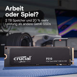 Crucial P310 M.2 2280 1TB PCI-Express 4.0x4 NVMe 3D NAND Internal Solid State Drive Speed Up to7100 MBps CT1000P310SSD8