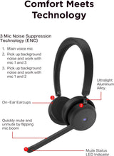 Lenovo 4XD1M80020 Wireless VoIP Headset Teams Certified, Noise-Canceling Mic, Bluetooth 5.3 Multipoint, USB-A Receiver