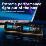 Crucial CT32G52C42S5 32GB DDR5 RAM, 5200MHz (or 4800MHz) Laptop Memory, Compatible w/ 3th Gen Intel Core,AMD Ryzen 7000