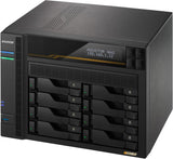 Asustor Lockerstor 8 Gen3 8 Bay NAS, Quad-Core 2.3GHz CPU,2x 10GbE Ports,16G ECC DDR5,4x M.2 SSD Slots (Diskless) AS6808T