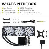 TRYX L-P360A-AS3M-G1K Panorama 360 ARGB 6.5'' AMOLED Curved Screen 3D Display AIO Cooler (Black)