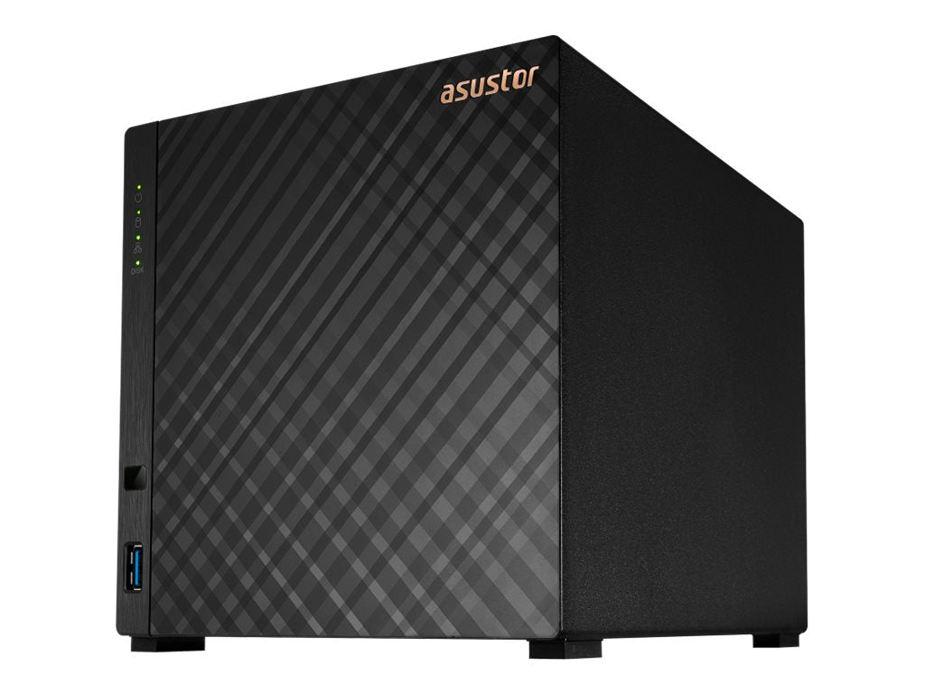 Asustor 4 Bay NAS, 1.4GHz Quad Core, Single 2.5GbE Port, 1GB RAM DDR4, Network Attached Storage (Diskless) AS1104T
