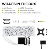 TRYX L-P360A-AS3M-G1W Panorama 360 ARGB 6.5'' AMOLED Curved Screen 3D Display AIO Cooler (White)