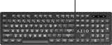 Azio KB512 Large Font Backlit USB Keyboard w/ 3 Interchangeable Backlight Colors