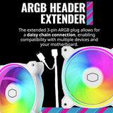 Cooler Master MasterFan MF140 Halo², Duo-Ring ARGB Gen2 LED140mm PWM, Hybrid Frame Case fan, Liquid-White MFL-B4DW-16NP2-R2