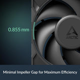Arctic ACFAN00305A P12 Pro Premium Fan, 120 mm PWM Fan, 600-3000 RPM, 0 RPM <5% PWM, Fluid Dynamic Bearing, 4-Pin - Black
