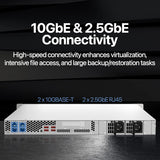 QNAP 9-Bay 1U rackmount NAS, Intel Xeon E-2334 , 16 GB ECC DDR4, USB 3.2 Gen2, 550W redundant TS-H987XU-RP-E2334-16G-US