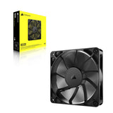 Corsair CO-9050188-WW RS120 120mm PWM Fan Daisy-Chain Connection Low-Noise Magnetic Dome Bearing Single Pack – Black