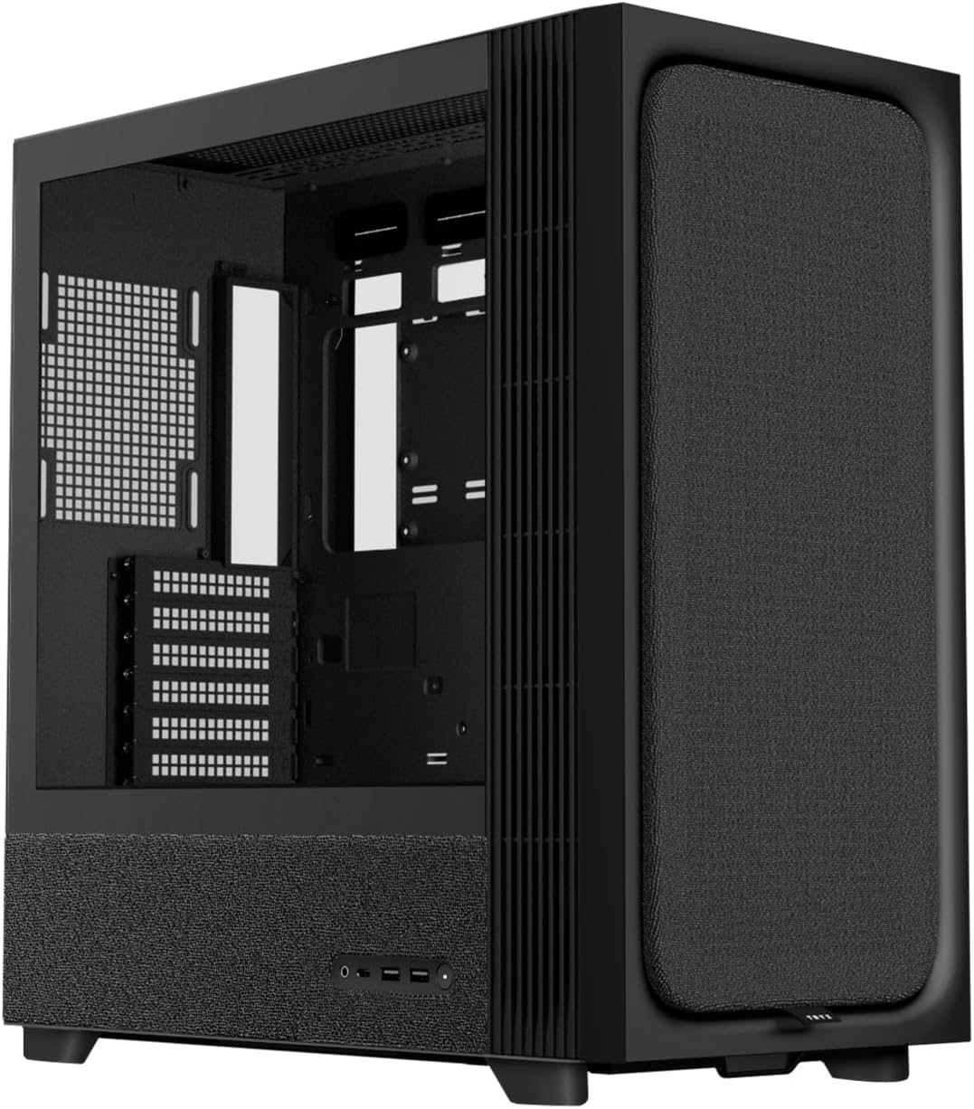 TRYX C-F500F-FM1E-G0K FLOVA F50 Mid-Tower ATX Case Fabric-Crafted Tempered Glass ATX Case Quiet Cross-Flow  360mm - Black