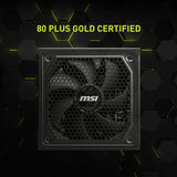 MSI PCIE 5 Gaming Power Supply 1000W 80 Plus Gold Certified, ATX 3.1 & PCIE 5.1 Ready, Full Modular, ATX PSU MAG-A1000L