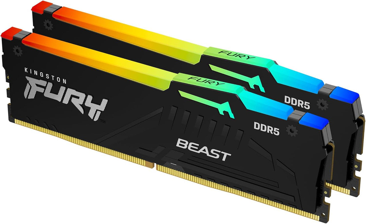 Kingston KF560C36BBE2AK2-32 Fury Beast RGB 32GB (2x16GB) 6000MT/s DDR5 CL36 Desktop Memory AMD Expo (Kit of 2)