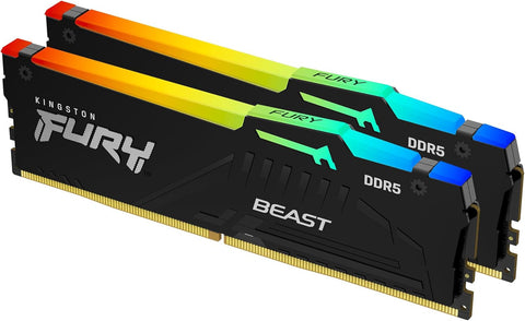 Kingston KF560C36BBE2AK2-32 Fury Beast RGB 32GB (2x16GB) 6000MT/s DDR5 CL36 Desktop Memory AMD Expo (Kit of 2)