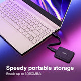 Crucial X9 1TB Portable SSD USB 3.2 External Solid State Drive, Up to 1050MB/s Read, PC and Mac, Lightweight CT1000X9SSD9