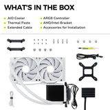TRYX Panorama 240 Muti-Compatible ARGB AMOLED L-Shaped 3D Anamorphic Display Custom AIO Cooler (White) L-P240A-AS2M-G0W