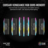 Corsair CMH64GX5M2B6000C30 Vengeance RGB DDR5 RAM 64GB (2x32GB) 6000MHz CL30 Intel XMP iCUE Computer Memory -Black