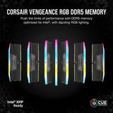 Corsair CMH32GX5M2B6400C36 VENGEANCE RGB DDR5 RAM 32GB (2x16GB) 6400MHz CL36-48-48-104 1.35V Intel XMP 3.0 Memory - Black