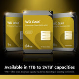 WD Gold WD221KRYZ 22TB Enterprise Class SATA Internal Hard Drive HDD - 7200 RPM, SATA 6 Gb/s, 512 MB Cache, 3.5"
