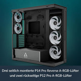 Arctic ACPCC00018A Xtender PC Case-Mid Tower-Tempered Glass Panel-Included A-RGB Fans - Mirror Black