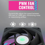 Cooler Master MFX-B2NN-18NPK-R1 SickleFlow 120 V2 All-Black Frame Fan 120mm PWM for Computer Case & Liquid Radiator (Pack of 5)