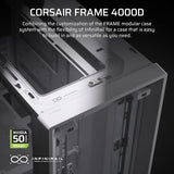 Corsair CC-9011291-WW 4000D Frame Modular Mid-Tower ATX PC Case InfiniRail Fan Mounting Dual 360mm Radiator - White