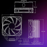 Cooler Master RR-212S-25PZ-R1 Hyper 212 Pro CPU Air Cooler, SickleFlow Edge 120 PWM Fan, Superconductive Composite