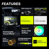 TRYX L-P360A-AS3M-G1K Panorama 360 ARGB 6.5'' AMOLED Curved Screen 3D Display AIO Cooler (Black)