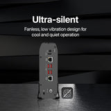 QNAP 4-Bay fanless Desktop NAS. Intel Celeron J6412 quad-core ,8GB RAM onboard ,2 x 2.5GbE, 1 x HDMI 1.4b TS-410E-8G-US