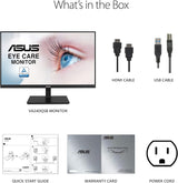 ASUS 23.8”1080P Monitor-Full HD, IPS, 75Hz, Speakers Adaptive-Sync Low Blue Light Flicker, VESA Mountable Frameless VA24DQSB