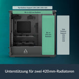 Arctic ACPCC00018A Xtender PC Case-Mid Tower-Tempered Glass Panel-Included A-RGB Fans - Mirror Black