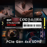 Silicon Power 2TB UD90 NVMe 4.0 Gen4 PCIe M.2 SSD R/W up to 5,000/4,800 MB/s SP02KGBP44UD9005