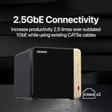 QNAP 4 Bay Desktop NAS with Intel Celeron Quad-core Processor, M.2 PCIe Slots and Dual 2.5GbE (Diskless) TS-464-8G-US